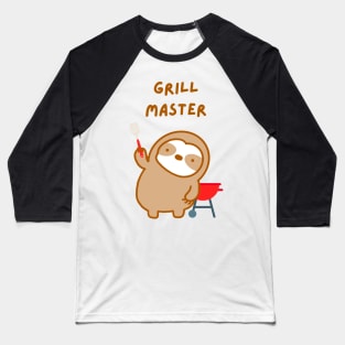 Grill Master Summer Cookout Sloth Baseball T-Shirt